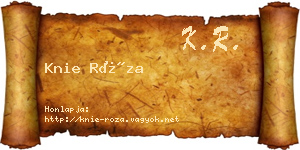 Knie Róza névjegykártya