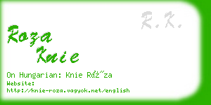 roza knie business card